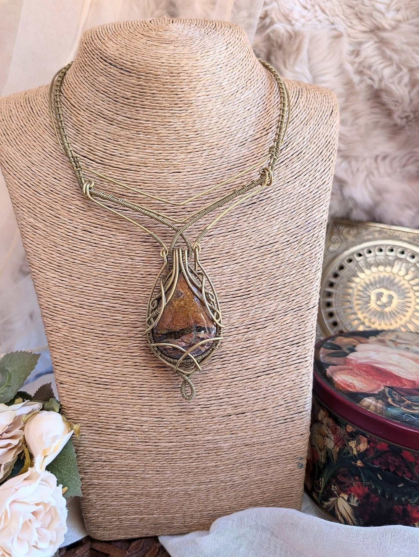 Ocean Jasper VÏ Necklace · Wirewrap Jewelry - RÏKST JEWELRY