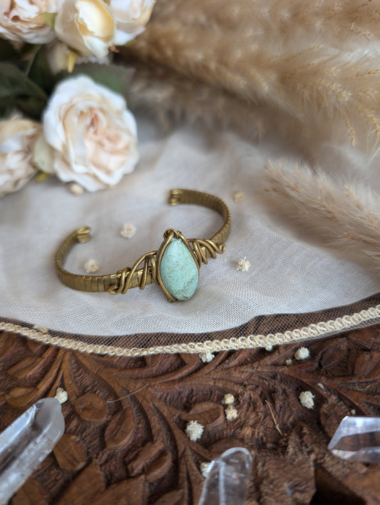 ZÏ chrysocolla bracelet showing soft blue-green color