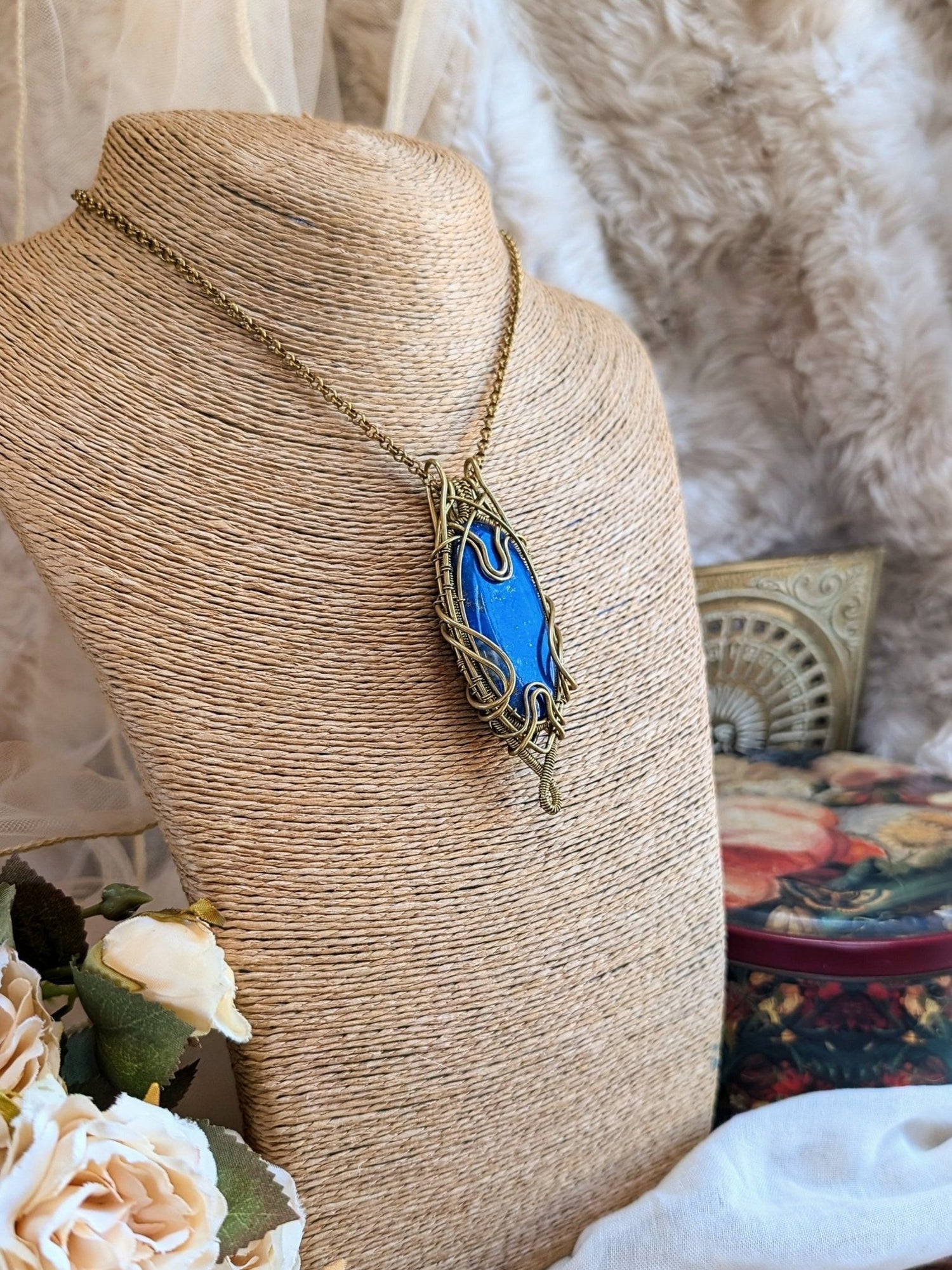 Lapis Lazuli Necklace • Wirewrap Pendant - RÏKST JEWELRY