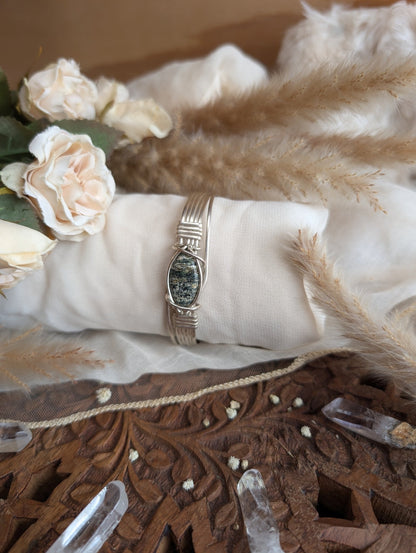 Ocean jasper bracelet from above, showing stone pattern