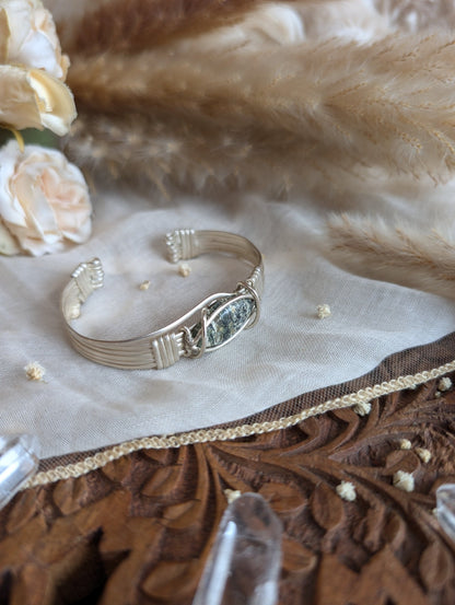 Ocean jasper bracelet styled on wrist — Rikst Jewelry handmade piece