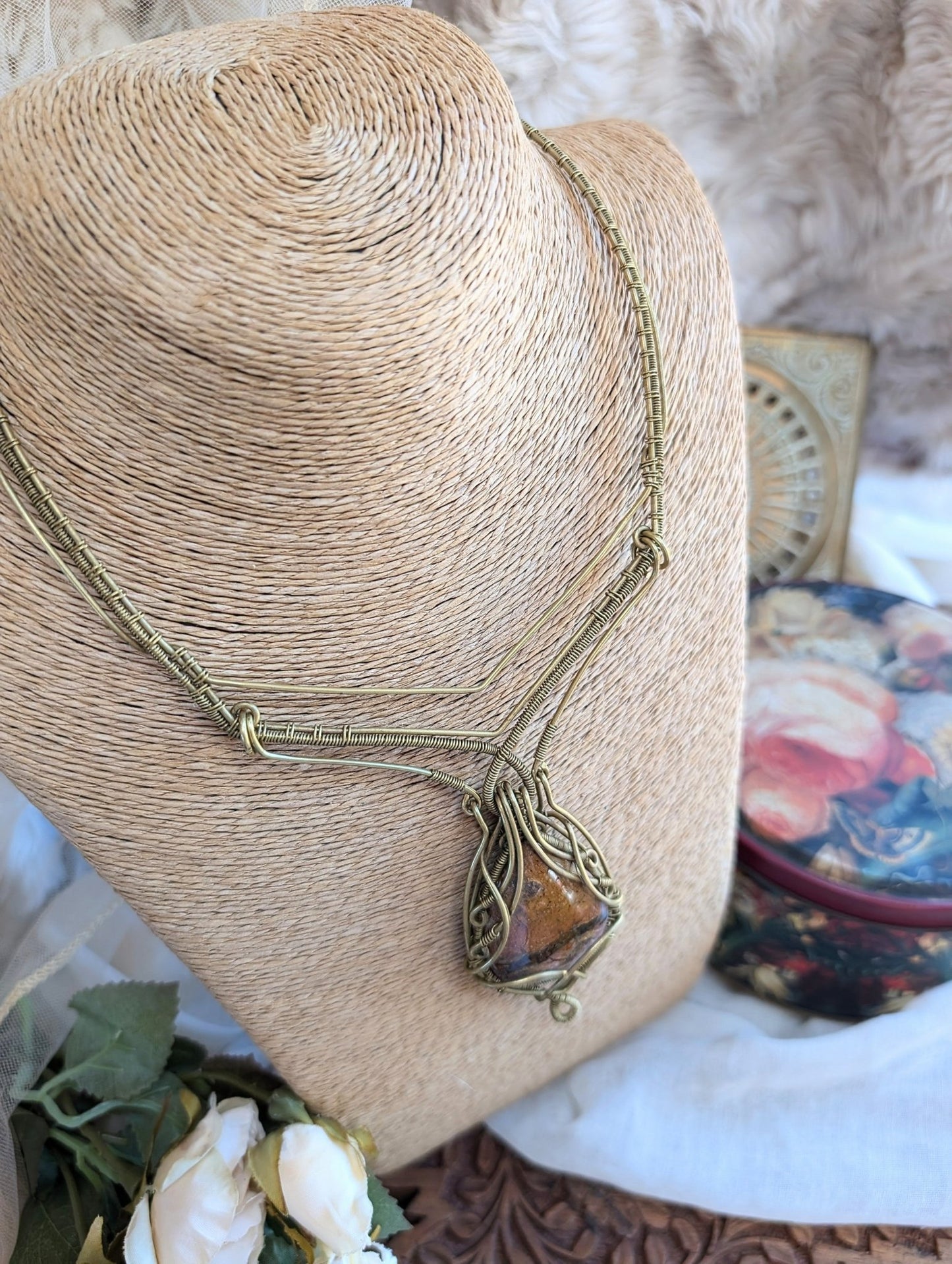 Ocean Jasper VÏ Necklace · Wirewrap Jewelry - RÏKST JEWELRY