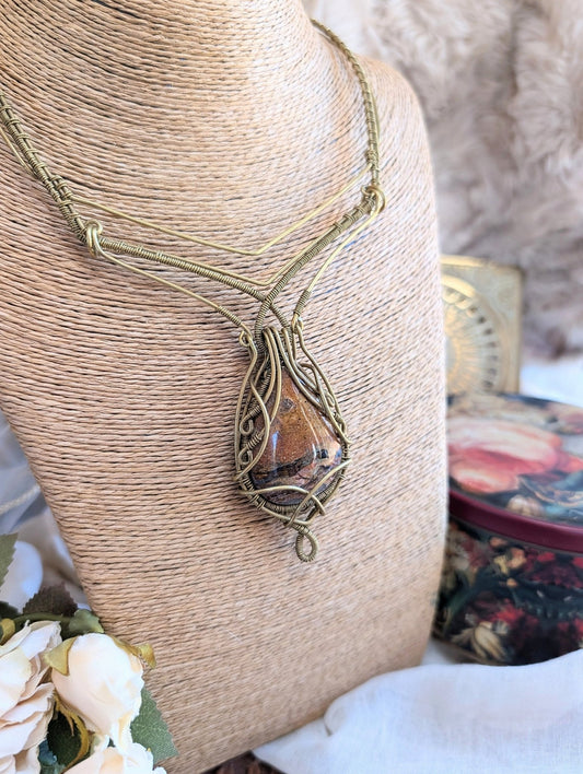Ocean Jasper VÏ Necklace · Wirewrap Jewelry - RÏKST JEWELRY